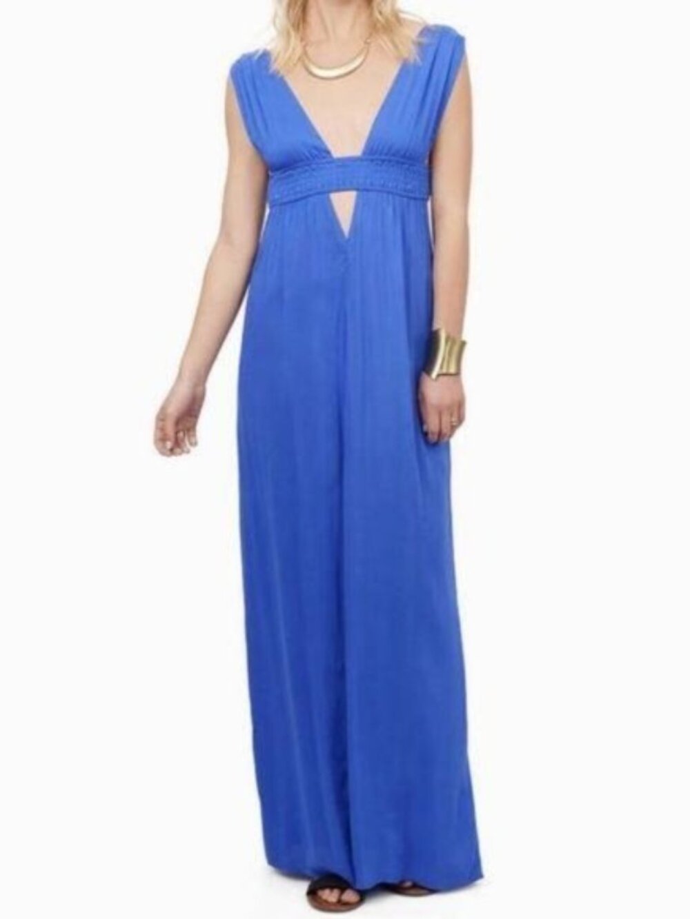Tobi Mykonos Dress with Deep V-Neck Maxi Dress